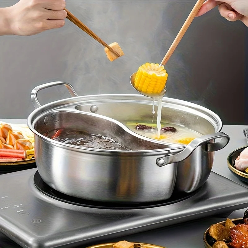 304ステンレス鋼製ツイン分割式ホットポット中華鍋32/34 - Dosa Pan Iron のレビューと価格