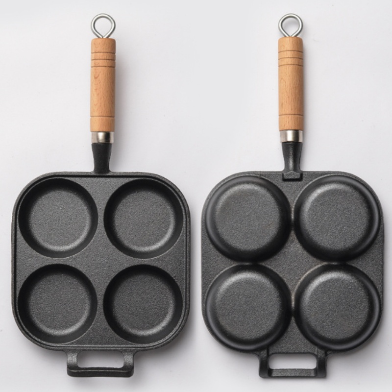 JUSTINLAU 2/4穴鋳鉄オムレツポット家庭用ノンステ - Dosa Pan Iron のレビューと価格