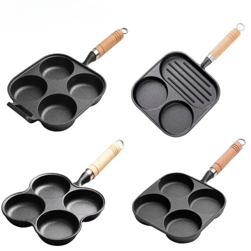JUSTINLAU 2/4穴鋳鉄オムレツポット家庭用ノンステ - Dosa Pan Iron のレビューと価格